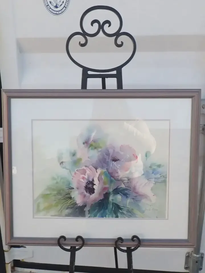Brigitte Hoeyer Pastel Poppies Signed Original Watercolour