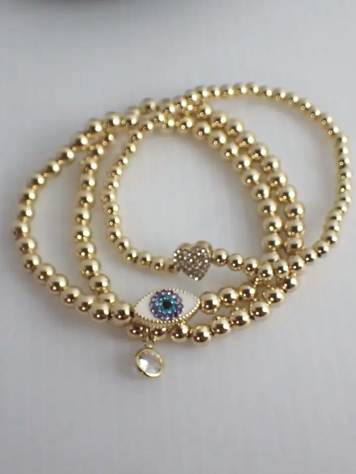 Bauble Bar Stacking Gold Tone Stretch Bracelets