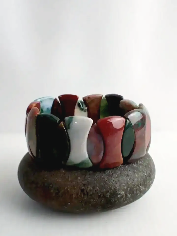 Mixed Gemstone Unique Interlocking Bracelet
