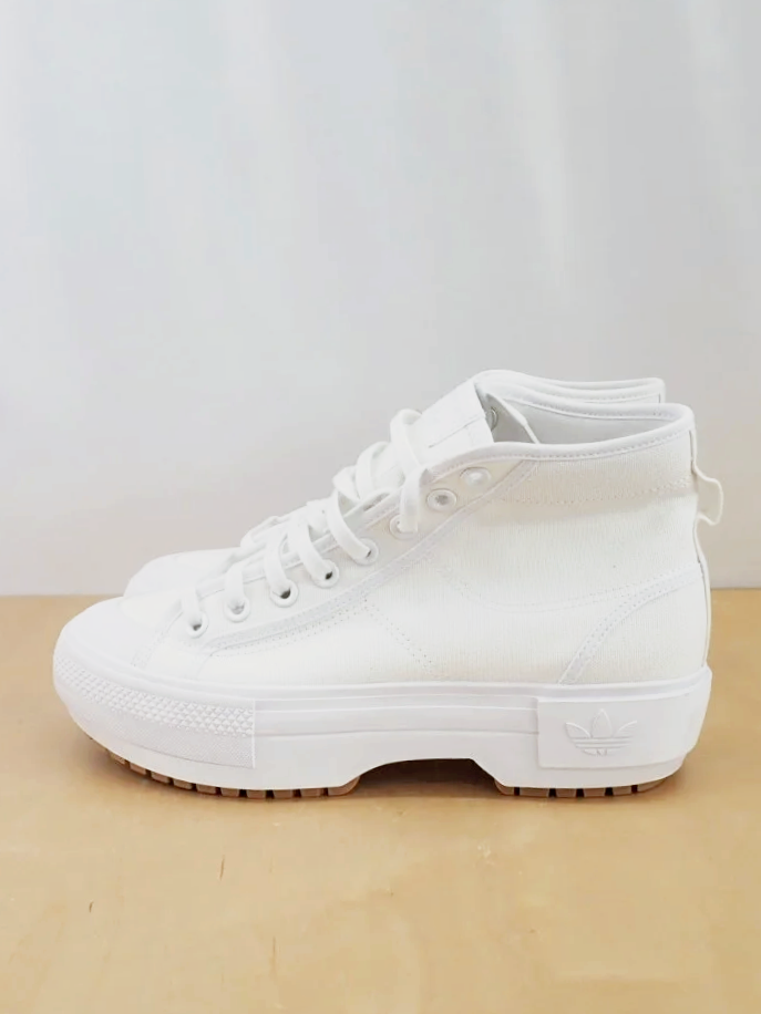 (NEW) Adidas White Nizza Trek Gum Rubber Sole Platform Sneakers (10)
