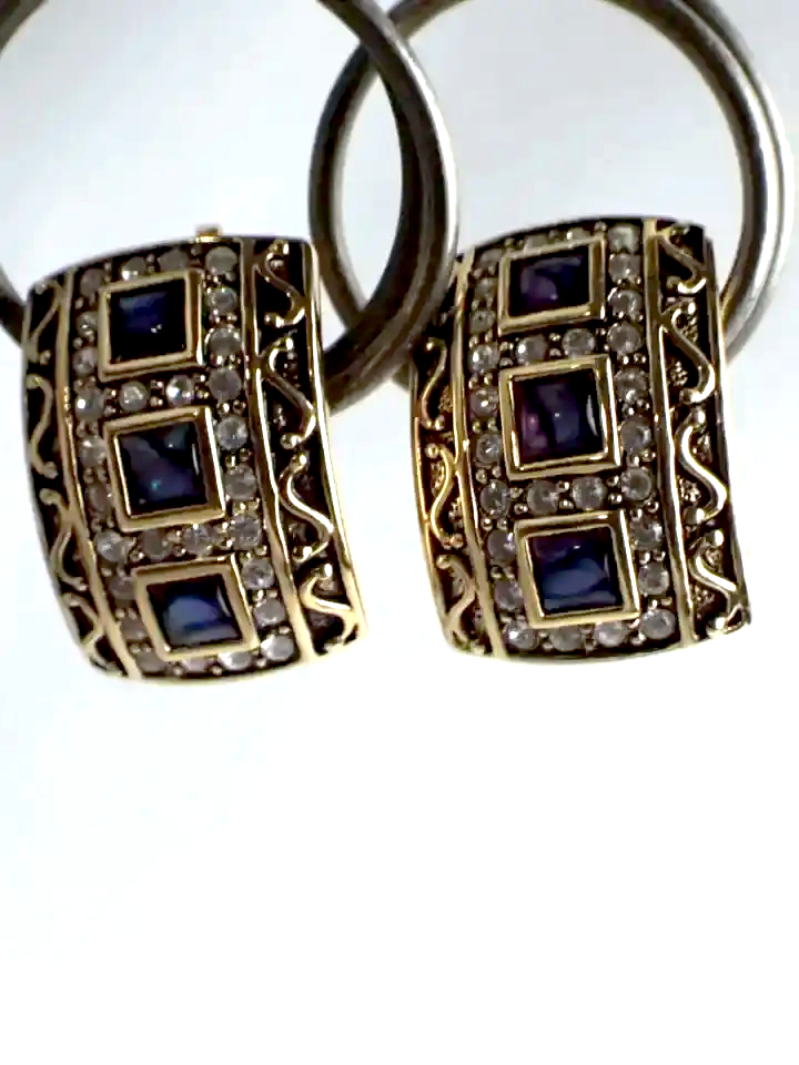 Vintage Butler Gold Tone Rhinestone Clip-on Earrings