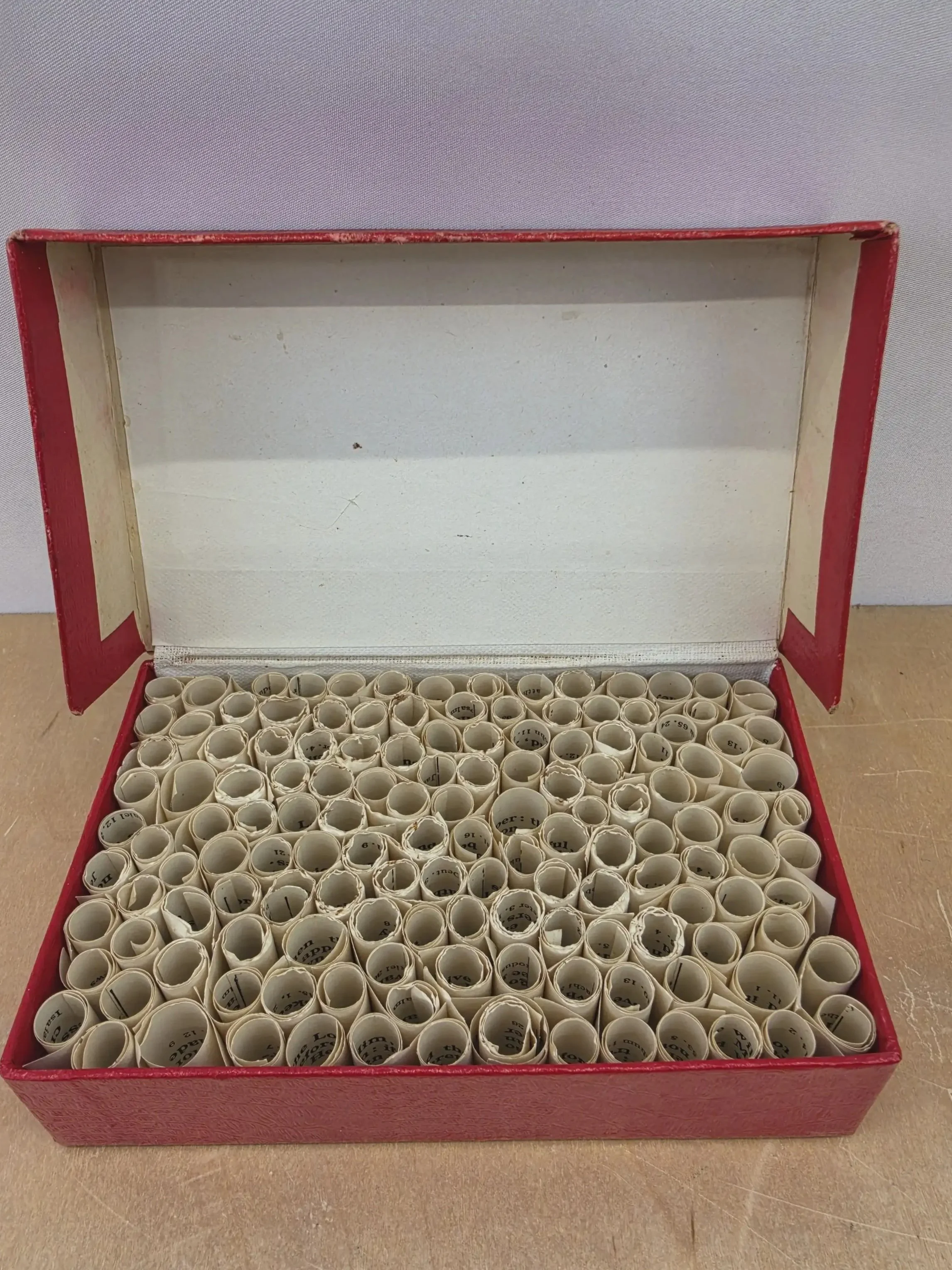 Antique Golden Grain Bible Verse Scrolls Promises Box