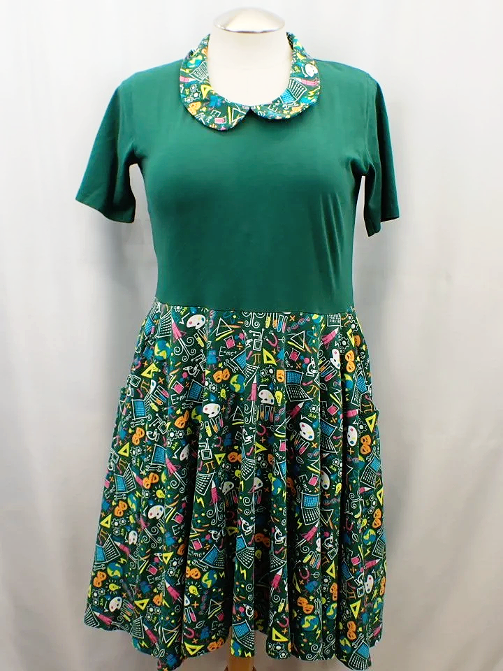 Suaha Organic Cotton Green Geometric Print Dress (L)