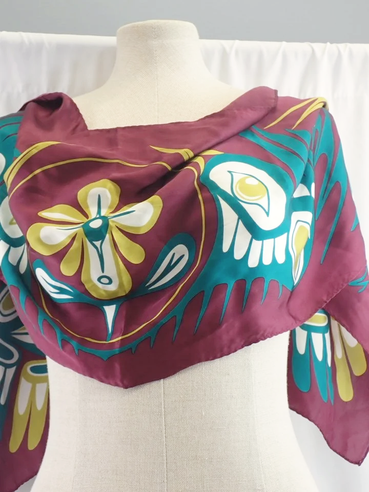 Native Northwest Silk Eagle Print Scarf