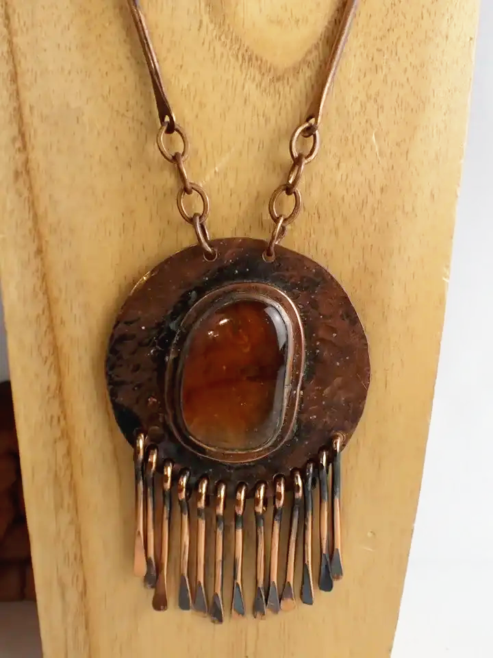 Rafael Canada Vintage Copper Fringe Necklace