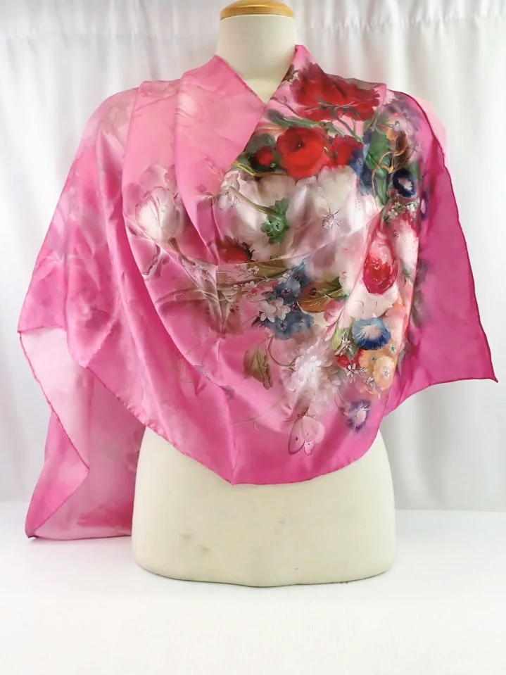 Pink Silk Floral Print