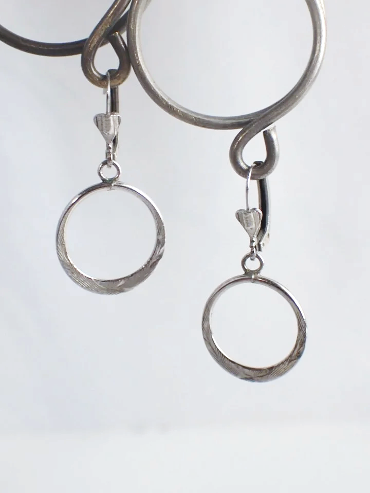 Sterling Silver Bond Boyd Circular Hinged Hoop Earrings