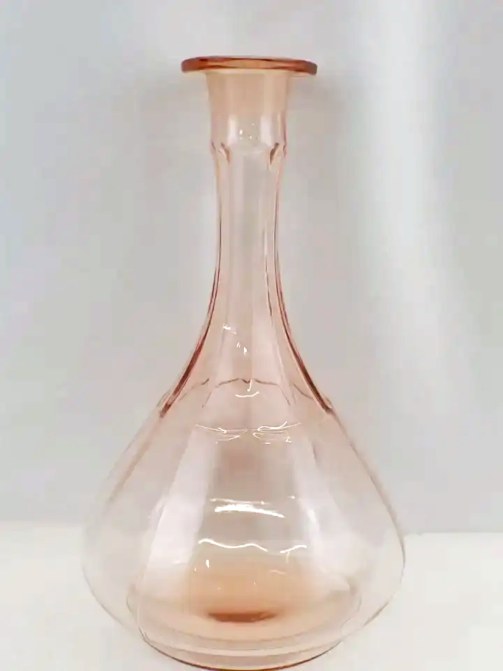 Vintage Pink Pressed Glass Decanter