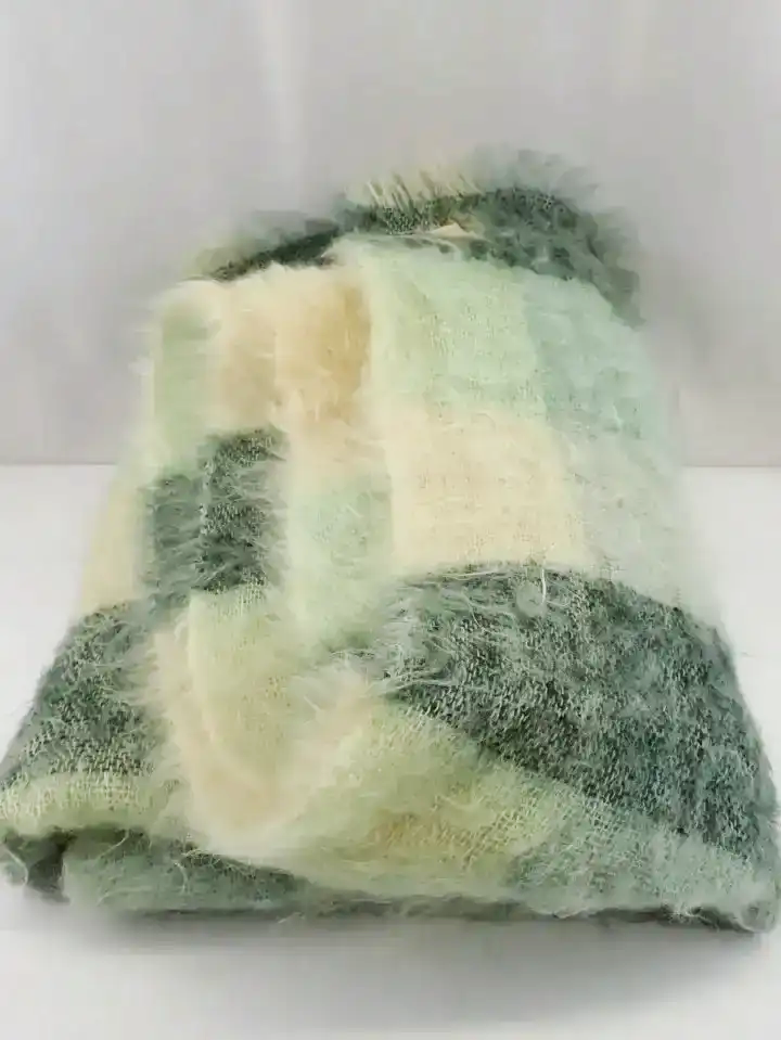 Vintage Mohair Scotland Hudson Bay Throw Blanket