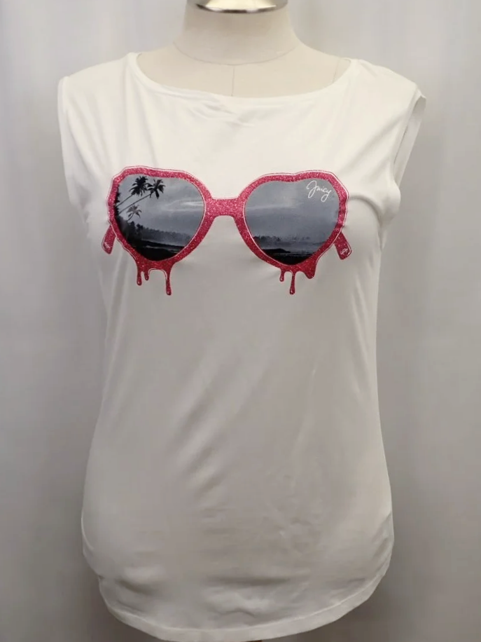 Juicy Couture Cotton White Sleeveless Top (M)