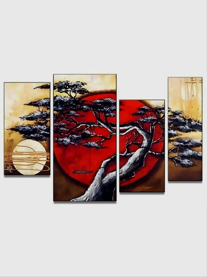 (NEW) FabuArt Multi-Panel Japanese Tree Artwork