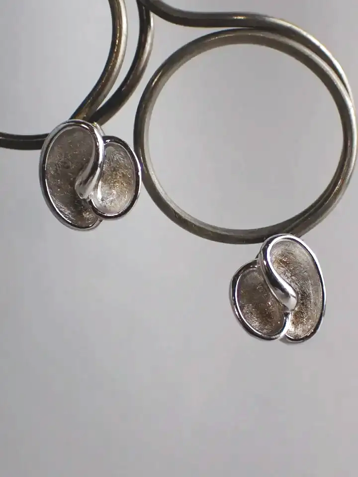 925 Silver Button Twist Stud Earrings