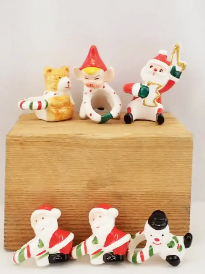 Vintage Made in Japan Christmas Candle Huggers