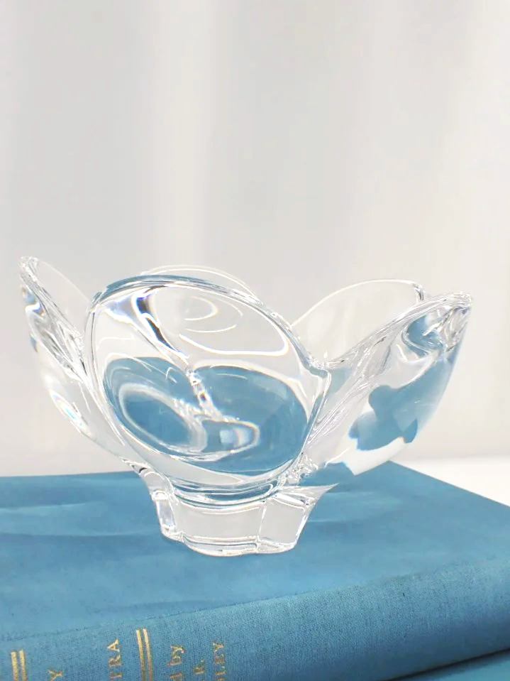 Orrefors Sweden Pomona Five Petal Crystal Bowl