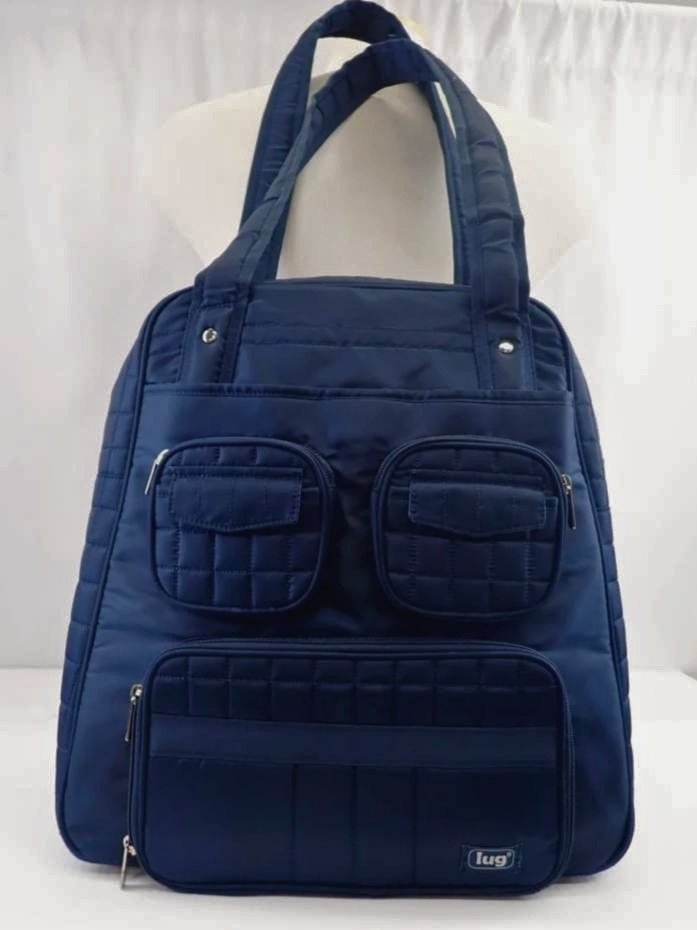 Lug Paddle Navy Blue Quilted Nylon Tote Bag