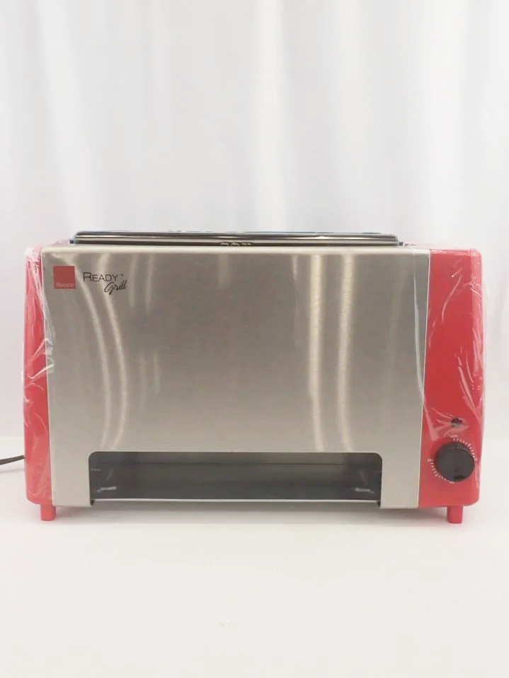 (NEW) Ronco Ready Grill Red Indoor Cooking Grill With Cookbook