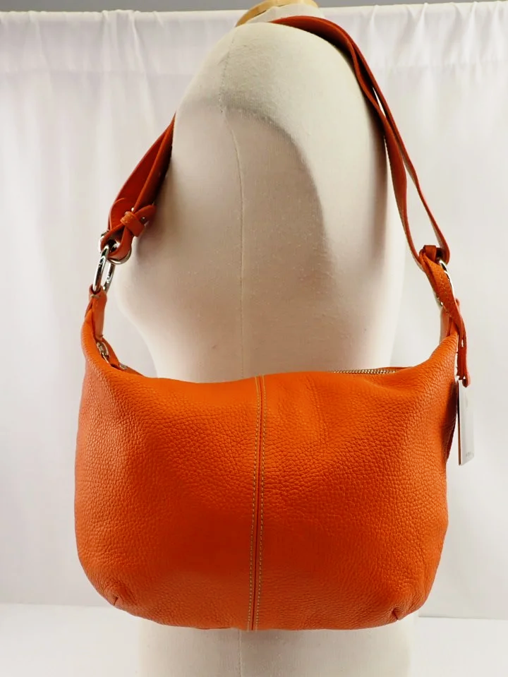 Furla Pebble Grain Orange Handbag