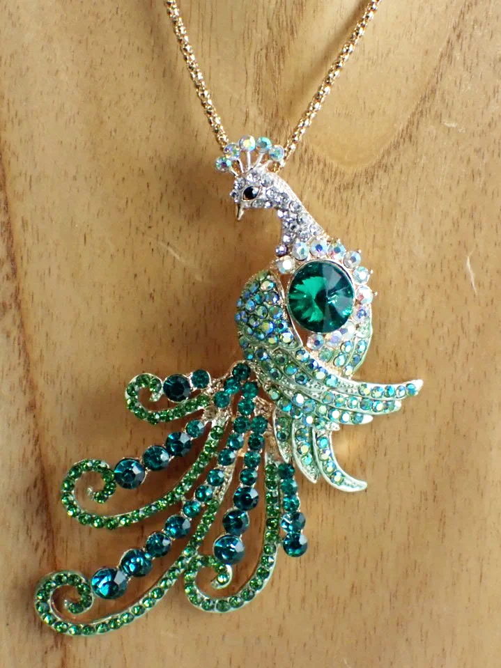 Betsey Johnson Large Peacock Necklace