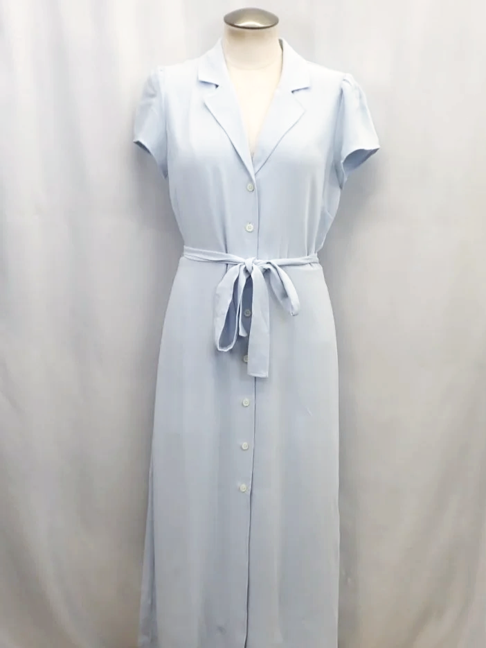 (NEW) Wilfred Aritzia Blue Matte Satin Midi Dress (M)