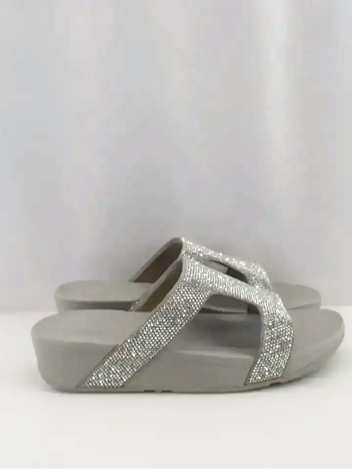 (NEW) Fitflop Rhinestone Embellished Marli Slides (10)