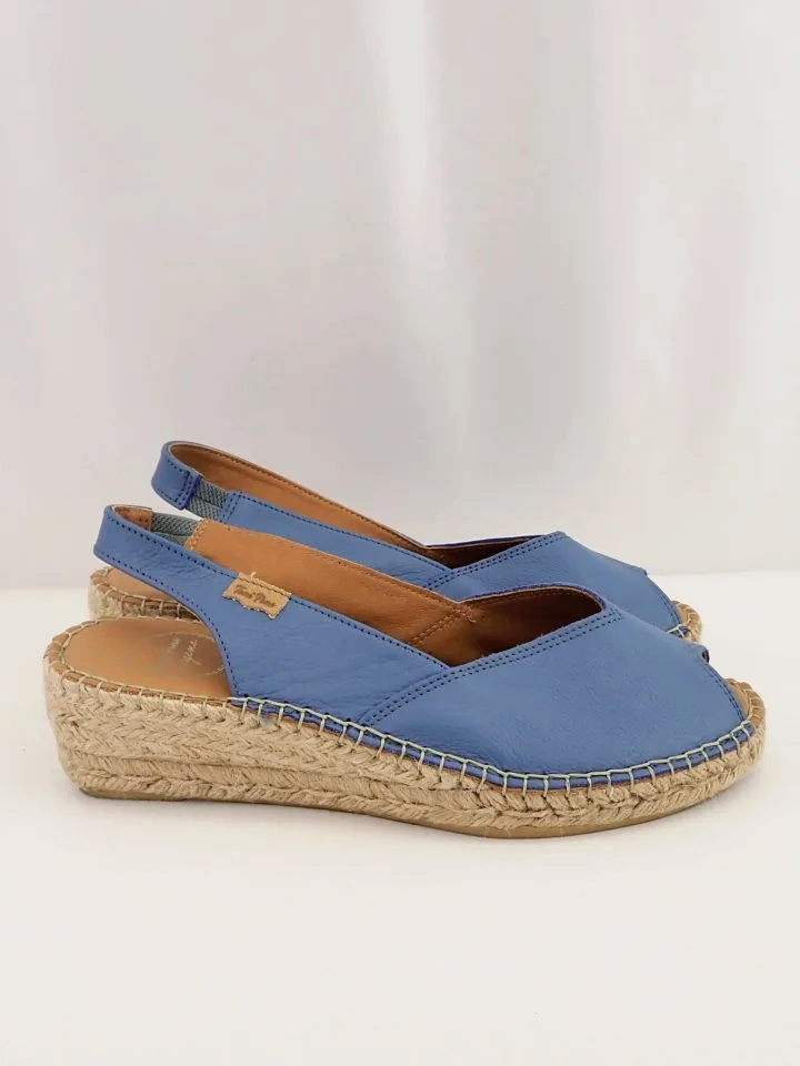 Toni Pons Origins Leather Blue Slingback Espadrilles Sandals (39)