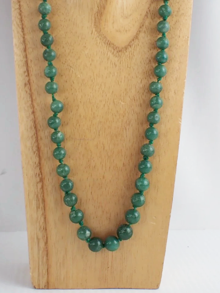 Jade Handknotted Beaded Necklace