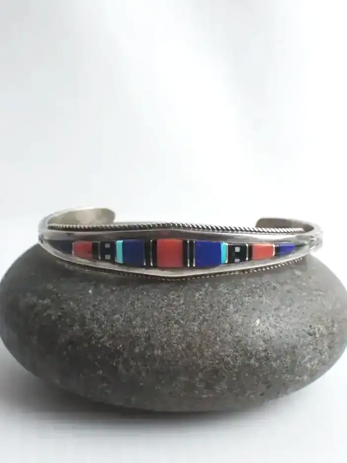 Zuni Inlay Multi Stone Cuff
