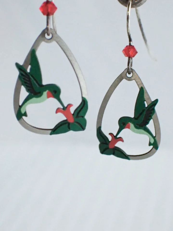 925 Silver Wild Birds Hummingbird Unlimited Earrings
