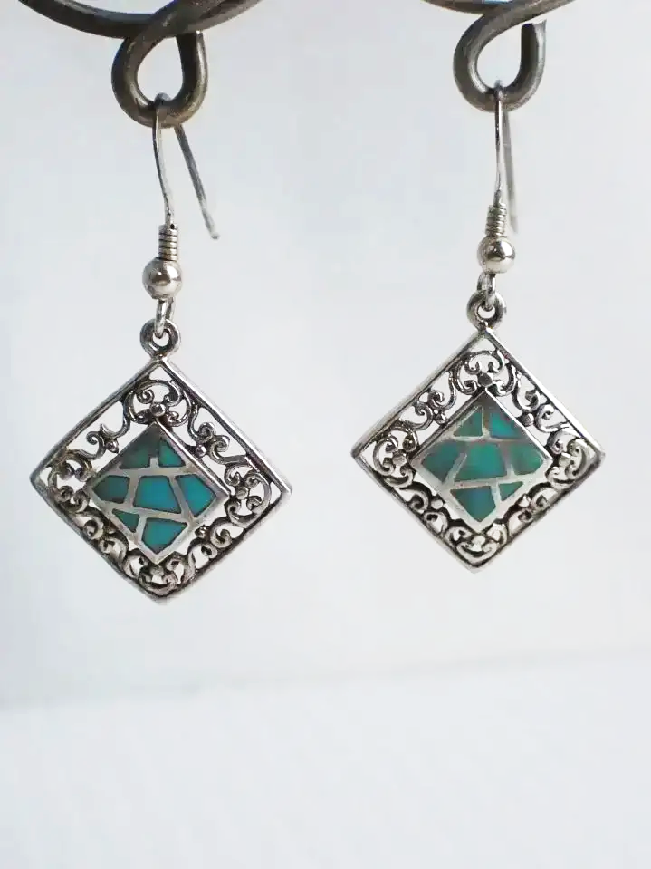 925 Silver Southwest Scroll Dangle Earrings