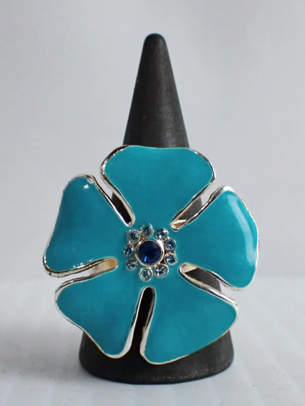 925 Silver David Sigal Modernist Flower Ring (8)
