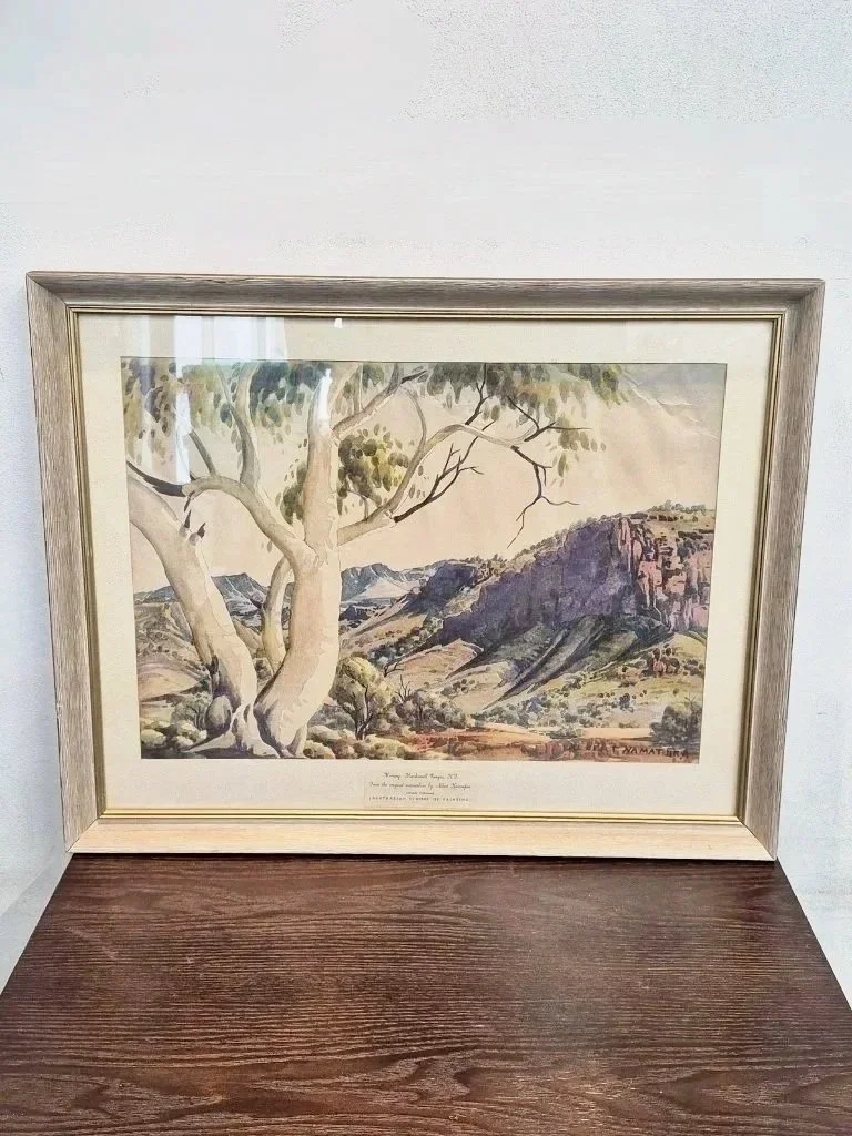 Albert Namatjira Aboriginal Aranda Tribesman 1950's Watercolour Print