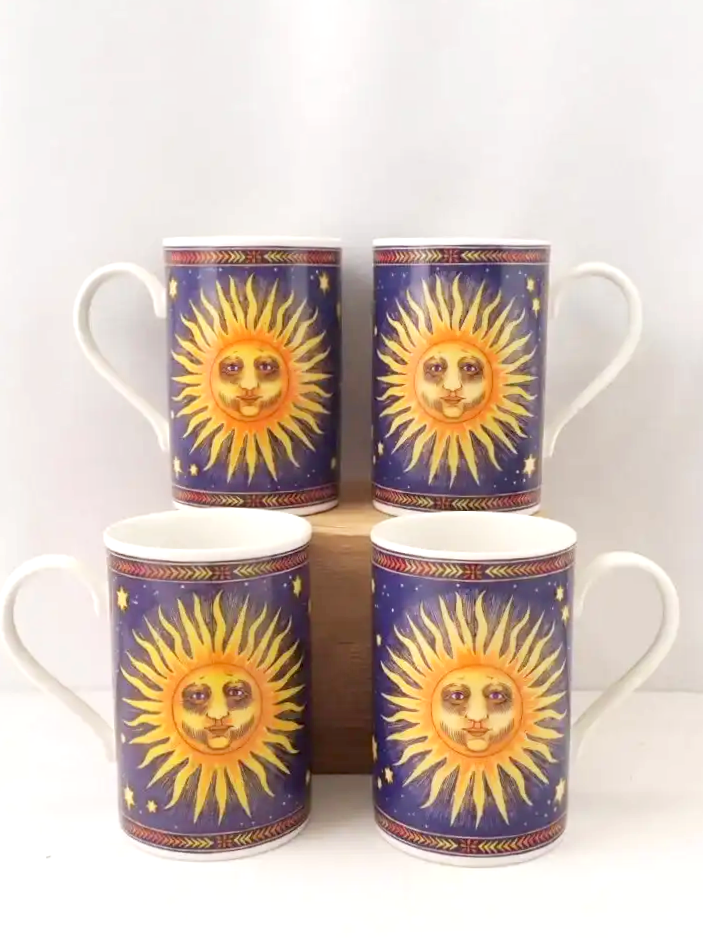 Vintage Dunoon Scotland Jane Adderley Celestial Mugs