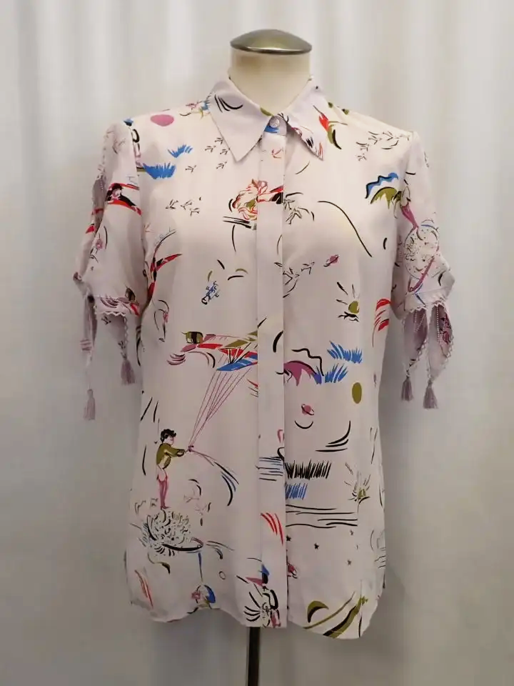 Tory Burch Silk Agate Confetti Short Sleeve Blouse (2)