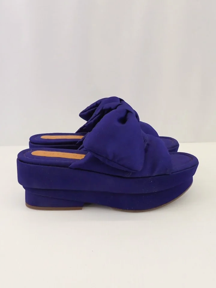 Chie Mihara Designer Purple Dreamy Lounge Slip-on Platform Sandals (38)
