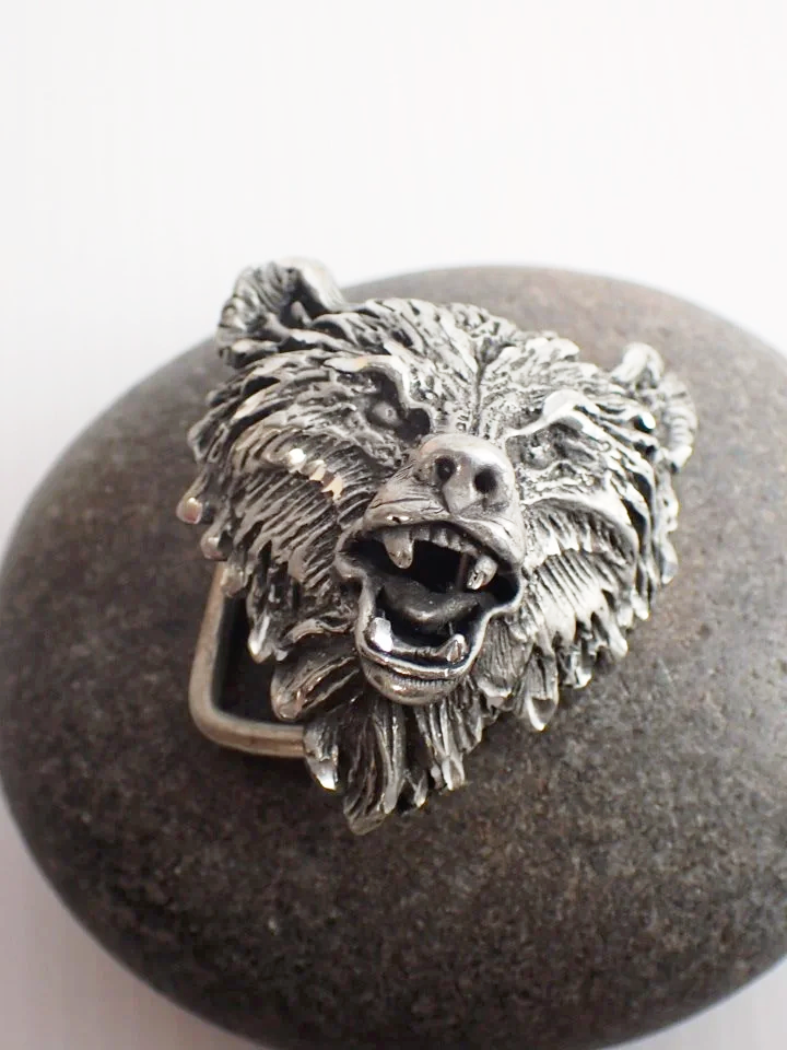 Vintage 1995 Made in USA Bear Belt Buckle