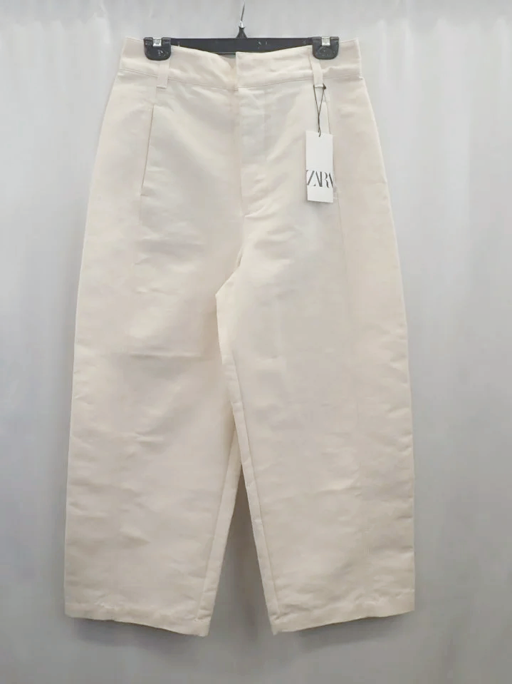 (NEW) Zara Cotton White Cullotes Pants (M)