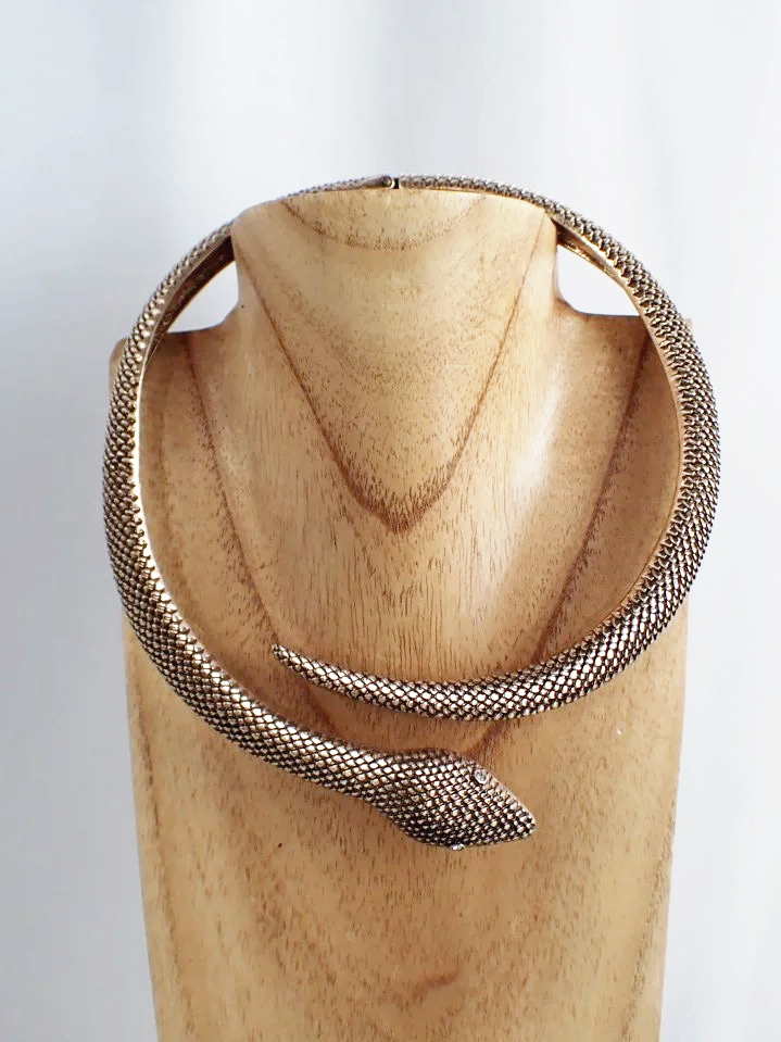 Snake Collar Textured Retro Hinged Necklace