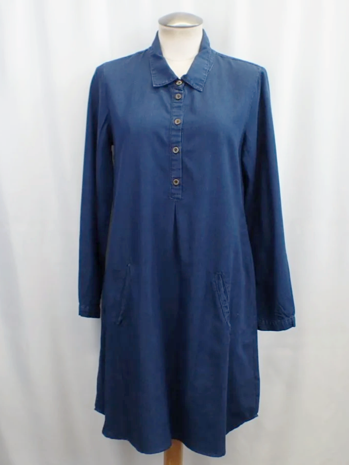 April Cornell Cotton And Rayon Blend Denim Shirt Dress (XS)