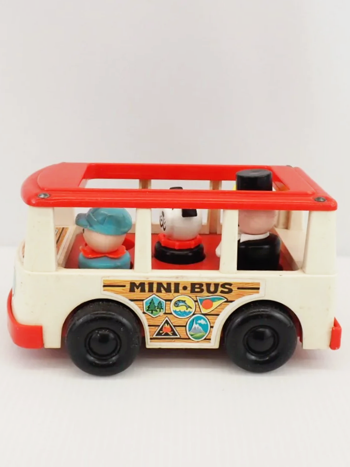 Fisher Price Vintage 1969 Little People Mini Bus Bundle