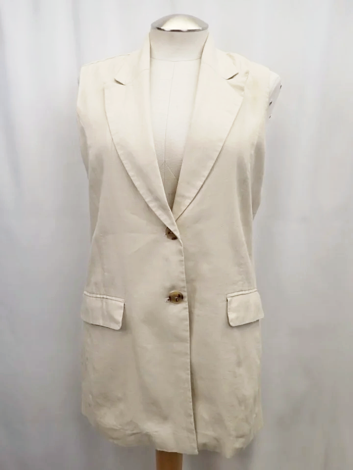 Part Two Linen Taupe Long Sleeve Jacket (40)