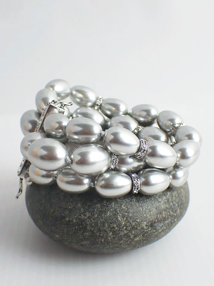 Monet Triple Strand Bracelet & Clip-on Earrings