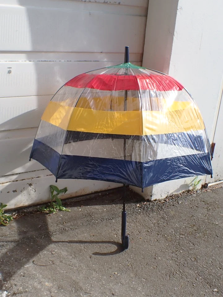 Hudson's Bay Vintage 1999 Striped Birdcage Umbrella