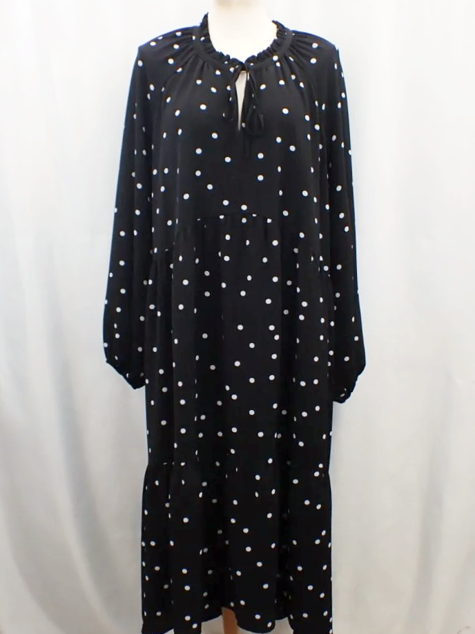 Addition Elle Polka Dot Tie Front Maxi Dress (24)