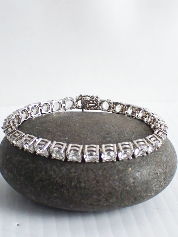 925 Silver Sapphire Tennis Bracelet