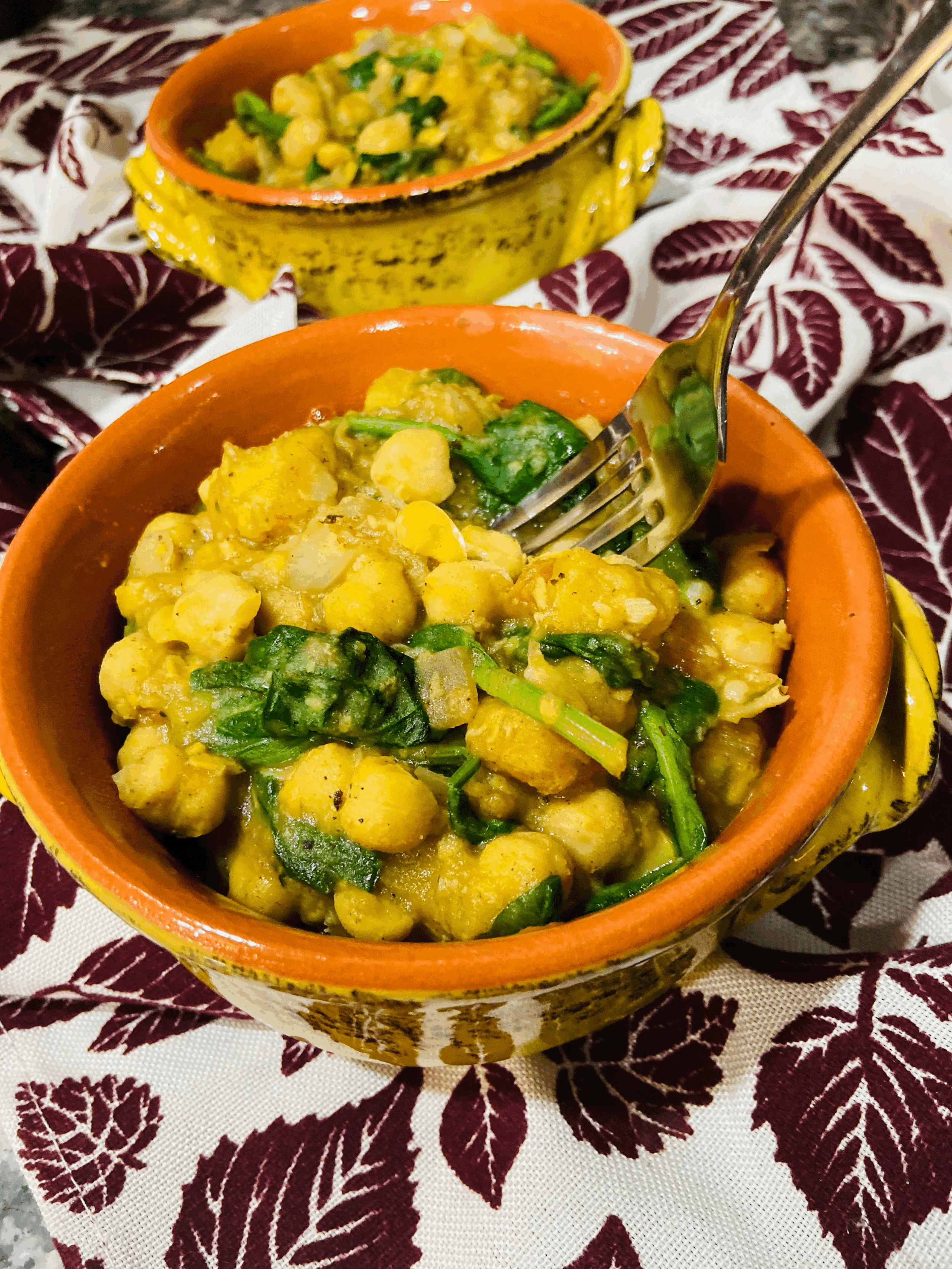 Plantain Chickpea & Spinach Stew