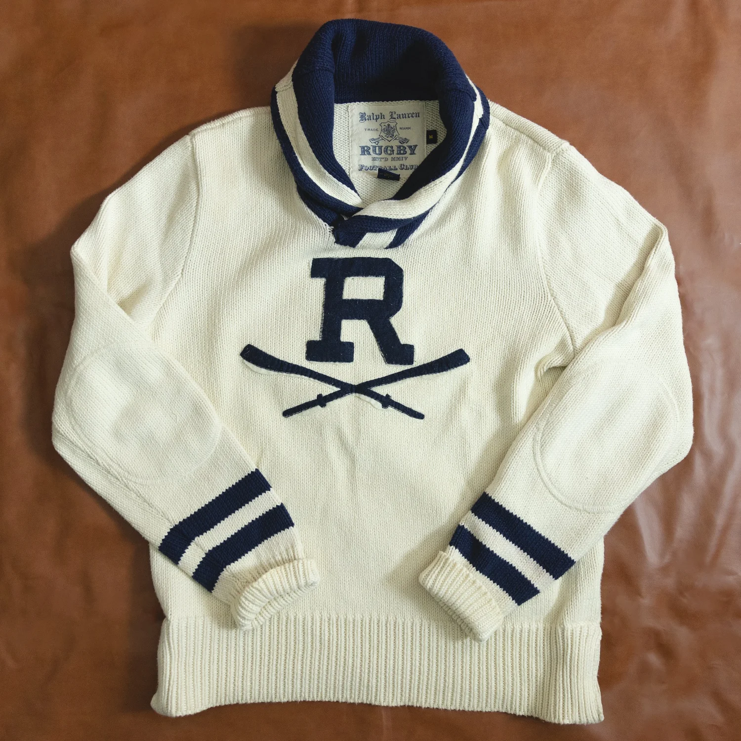 Rugby Ralph Lauren Letter Shawl Sweater from the existing TSW clothing collection