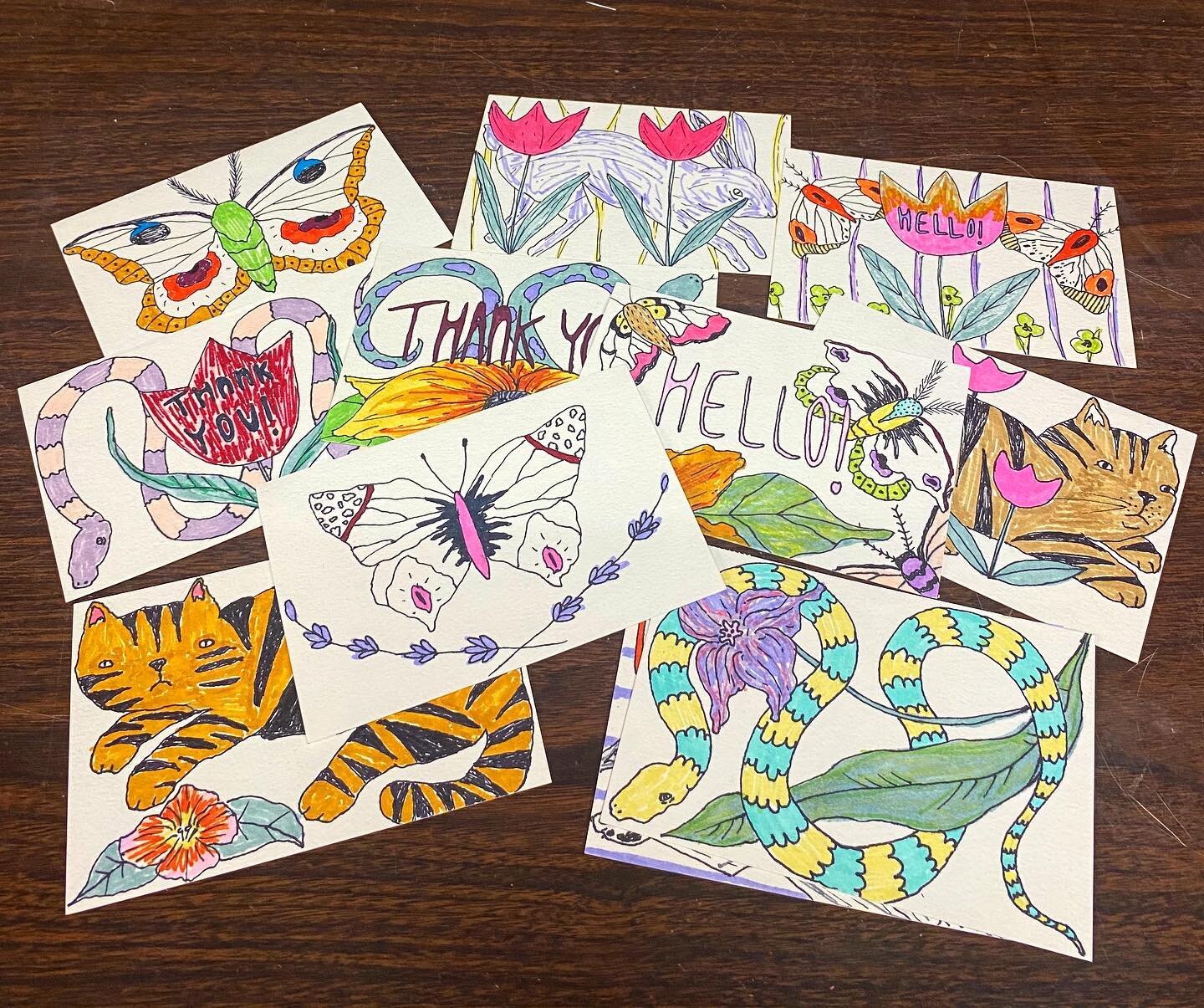 postcards doodles, anybody want some snail mail? #savetheusps #illustration #postcards