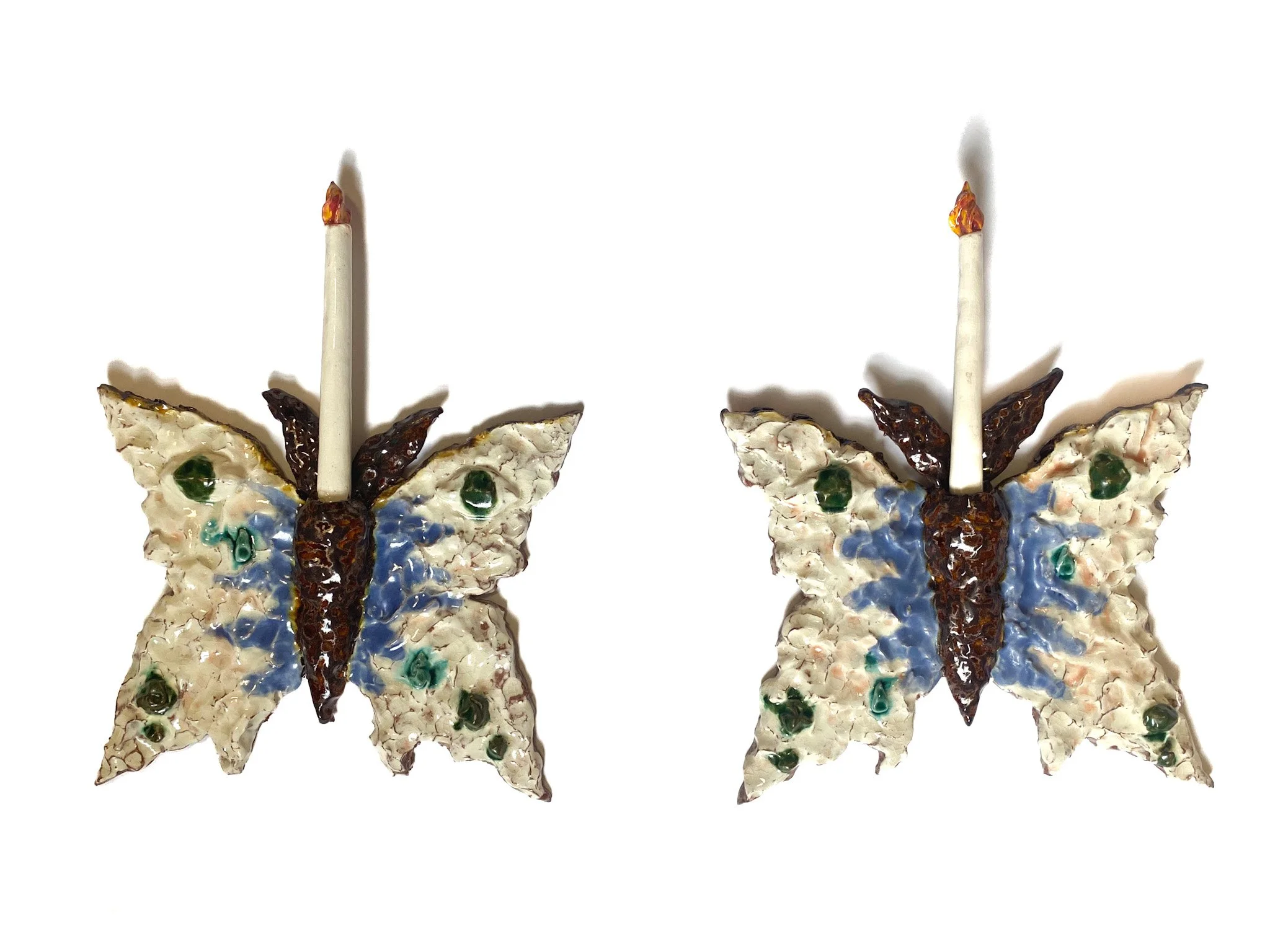 Moth Sconces, 10 x 12, $250, Terracotta, glaze. .jpg