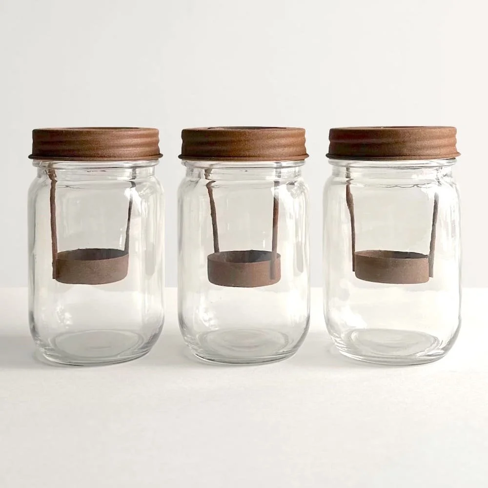 Trio of Jam Jar Tealight Holders Grant & Budds