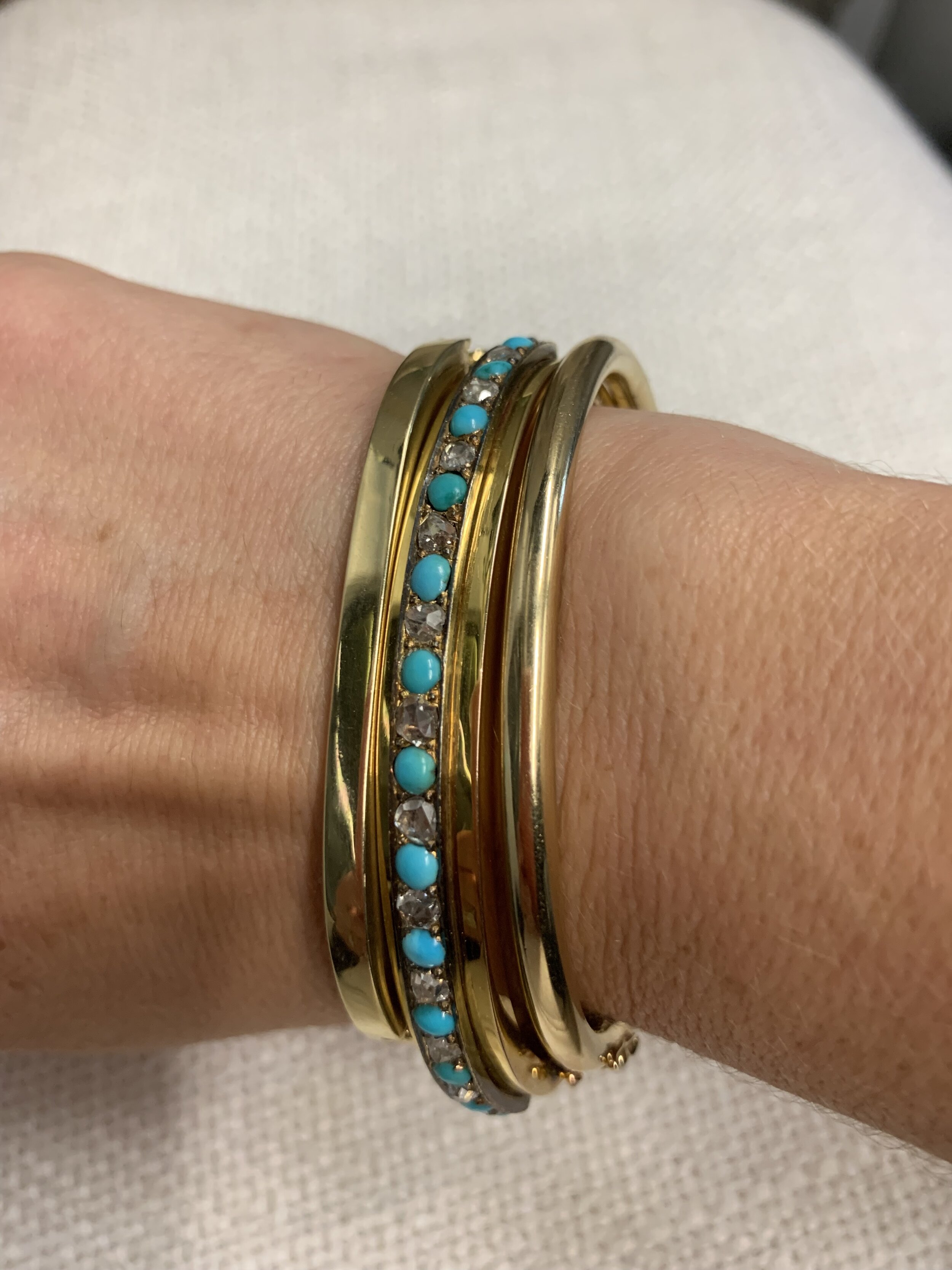 Gold &amp; Turquoise Bracelet Set